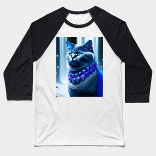 Magical British Shorthair In Snowy Lapland Baseball T-Shirt